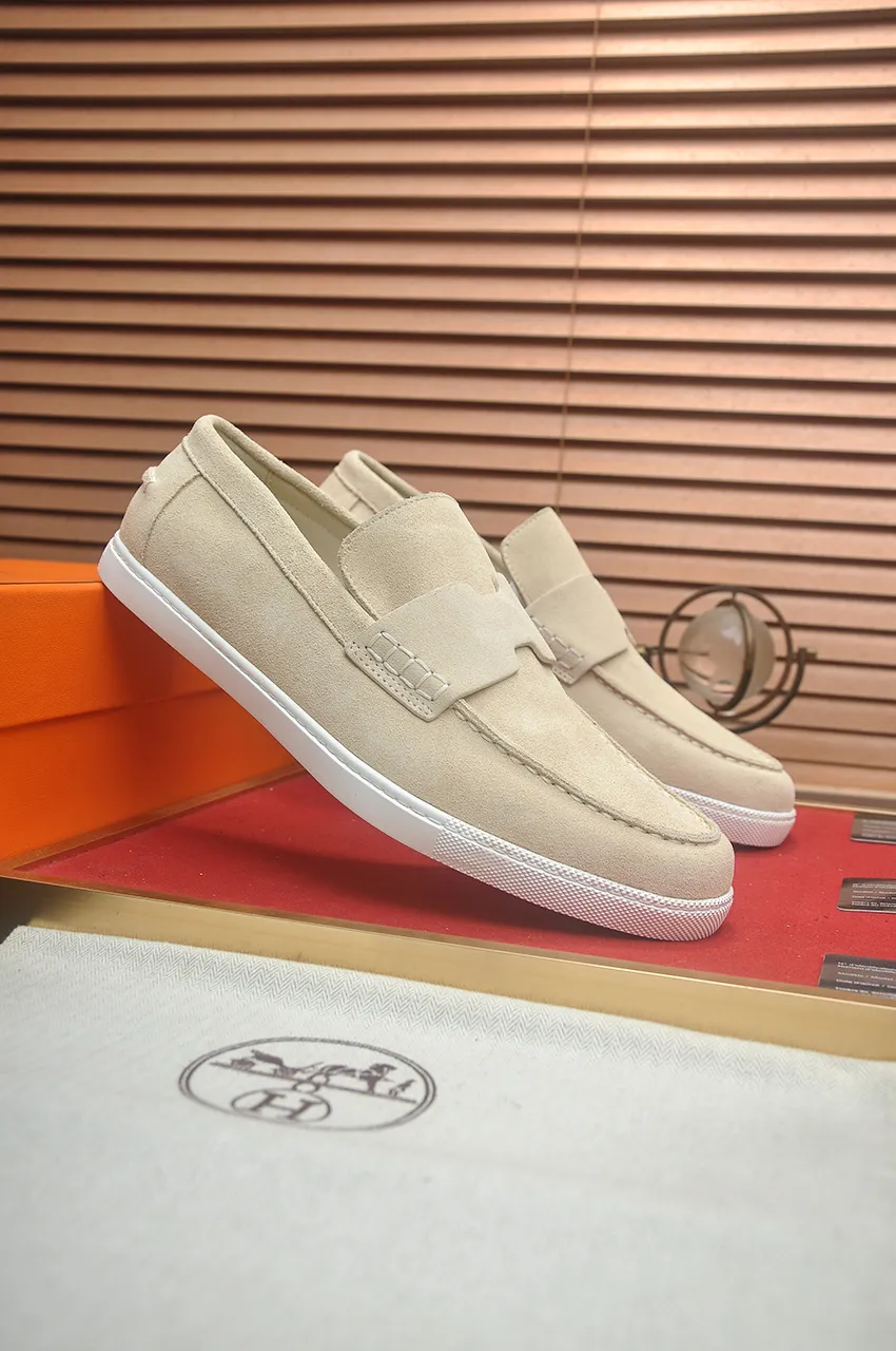 Men's Men's Shoes💰560💶[[HERMES]] (High-end Niuli) New 🍀 HERMES - top version of Hermès classic casual leather shoes! Made of imported original cowhide, the inner top layer is comfortable cowhide lining! Original wear-resistant rubber outsole! High quality products! Code number 39-45 (45 customized)